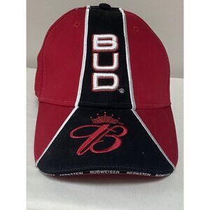 New Era Bud King Budweiser Hook Loop Hat Red Black Stitched Embroidered